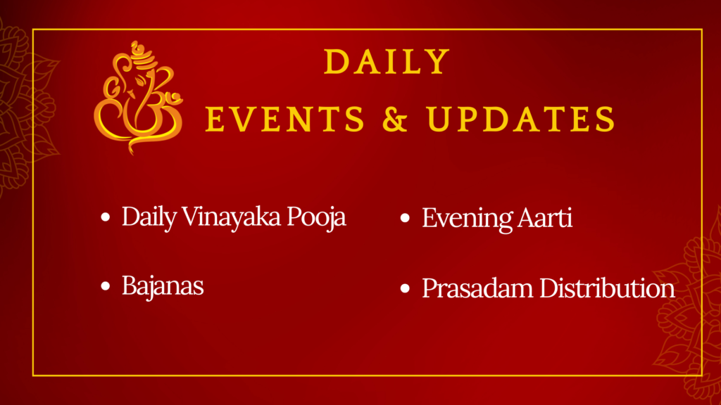 daily vinayaka pooja bajanas vinayaka stories preach evening aarti prasadam distribution